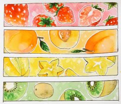 manidrawsstuffs: Rainbow fruits!