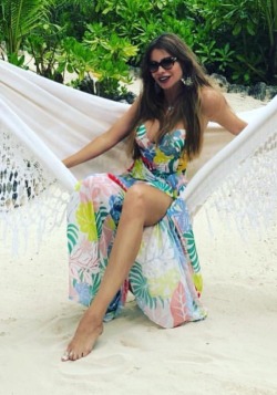 sofiavergarabeauty:Sofia Vergara leggy and busty in a flowery