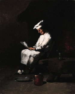 poboh:  A Chef Reading A Letter, Germain Theodore Ribot. French