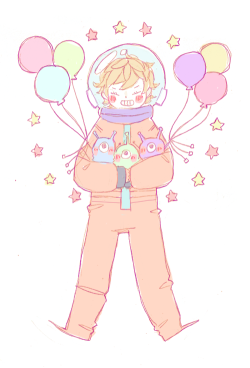 petalpops:  ☆☆ astronaut nagisa and his tiny friends! ☆☆