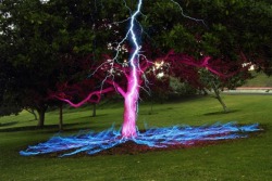 thatscienceguy:  Long exposure picture of a Lightning Bolt hitting