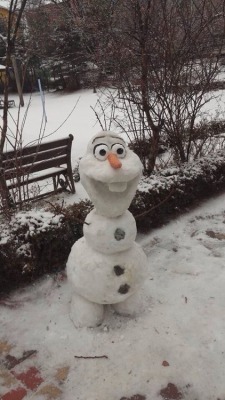 vonlovely:  brazil201:  it snowed again so OLAF came back  OMG