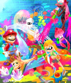 animatormx:  Splatoon splat party! by AnimatorMX   woo this took