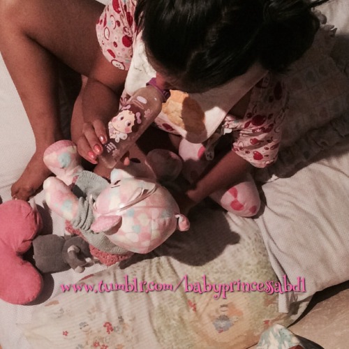 Now is Bedtime!!! ….. baby girl taking her bottle … …. My favorite time!!!