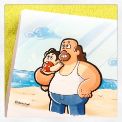 deeeskye:  Greg taking Steven to the beach when he was a toddler