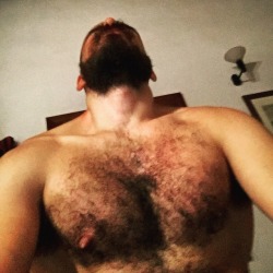 leather-big-wolf:  Come worship my big Beast #pecs #bigchest