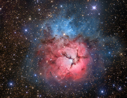 humanoidhistory:  The Trifid Nebula, M20, 5,000 light years away