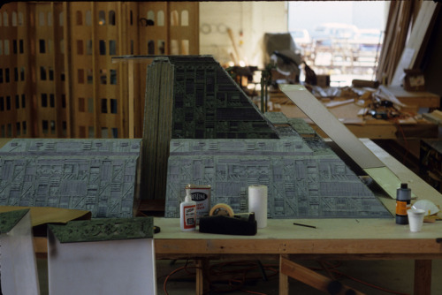 evilnol6:  .creating Tyrell Corporation building on the set of “Blade Runner”, 1981 