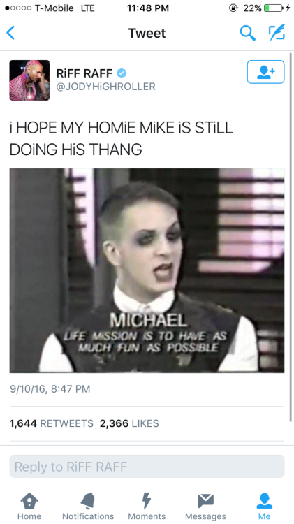 bosscyberbully: cursedkennedy:  someone’s gotta break it to Riff Raff that Michael Alig was sentenced to 18 years in prison for murdering and dismembering his drug dealer  im proud of him 
