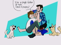 phanromantictrash:  drawing meme inspired on markiplier’s reading your comments video. “im a single father of two.”  featuring chica and lego.  Entirely accurate, but in reality it&rsquo;s slightly gayer.