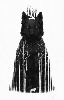 bestof-society6:    ART PRINTS BY DB ART  The Wolf King Standing