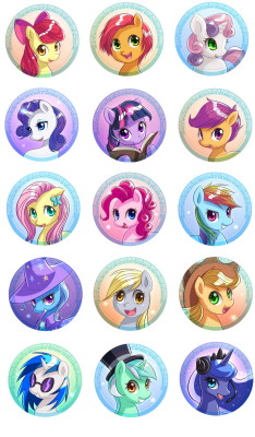 fluffie-ponies:  Pony Buttons for Bronycon.  Was hoping to get