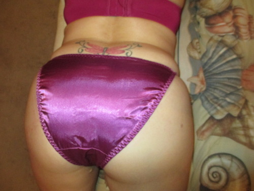 My purple satin panties
