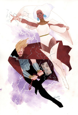 westcoastavengers:  Thor and Storm by Kevin Wada 