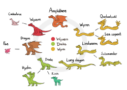 reindeer-ritsu:  drakdrawings:  Different types of dragons, my