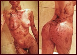 classy-coquette:I tried this coffee body scrub I made, and I