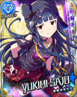 アイドルマスター、アイドルマスターシンデレラガールズ、佐城雪美、杏仁豆腐（ＯＩ☆ＣＯＮ）、ドレス、スカート、チョーカー、ロングヘア、stars、笑顔、赤目、赤面、青い髪、頭飾り