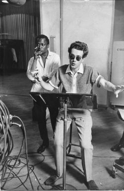 mindo80:Miles Davis and Michel Legrand in the studio