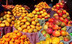dulcedenaranjas: Mangoes fruits in a market from the old Guatemala.
