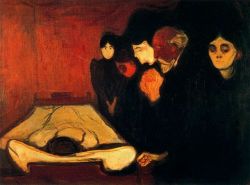 artist-munch: By the Deathbed (Fever), 1893, Edvard Munch Medium: