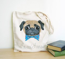 mypugobsession:  Pug tote bag Submission from:http://flowerlandbysaramax.tumblr.com/