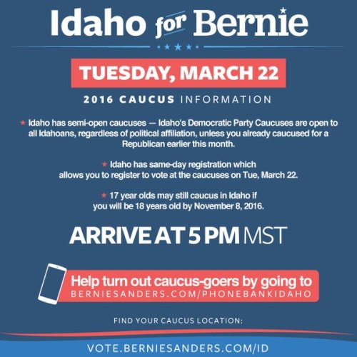 berniesrevolution:  Tuesday is when The West begins to vote! 