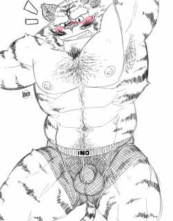 Have a tiger in fishnet underwear because there are people who