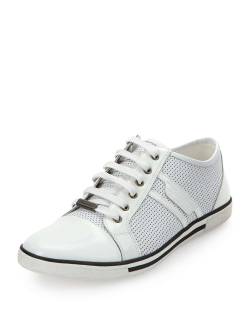 wantering-sneakers:  Down Up Perforated Leather Low-Top Sneaker,