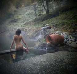 wonderhussy:Soaking on a winter’s day at Orr Hot Springs in