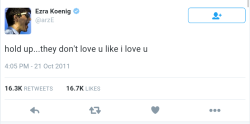 straightallies:Ezra Koenig tweeted this 5 years ago and it ended