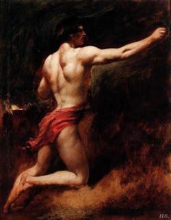 A male athlete.  William Etty. English. 1787-1849.  