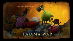 The Pajama War - title card designed by Seo Kim painted by Nick