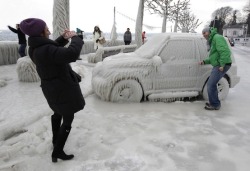 Cold enough to freeze the balls off a brass monkey (the aftermath of a winter ice storm in Versoix, Switzerland)