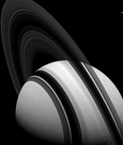 thedemon-hauntedworld:  Saturn’s Rings from the Dark Side From