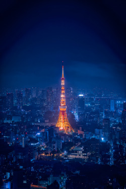 mystic-revelations:  Tokyo Tower at Blue Night (by Yuga Kurita)