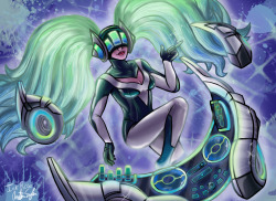 ink-rose-the-hylian:  DJ Sona by InkRose98 DJ Sona is my favorite