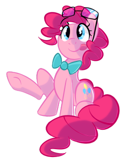 mlpfim-fanart:  Pinkie with glasses and a bowtie by January3rd