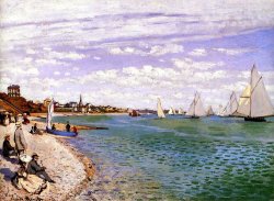 laflaneusedesdeuxrives:  Claude Monet 1) Regatta at Sainte-Adresse