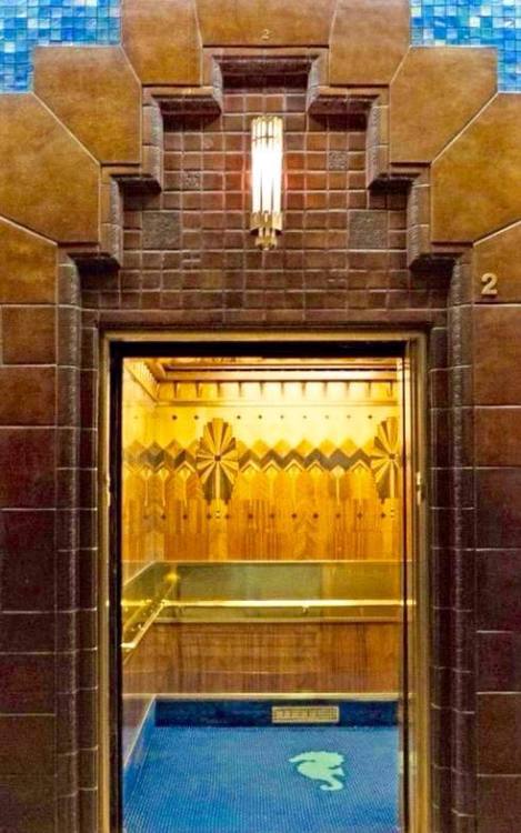 frenchcurious:The Marine Building Elevator, Vancouver Canada.