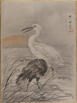 heaveninawildflower: ‘Cranes in Marsh’ (circa  1887  ). Silk