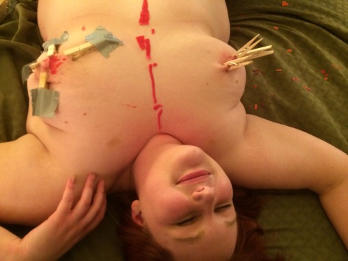 scarletslutmolly:  Set 2, clothespins, wax, hanger and duct tape 