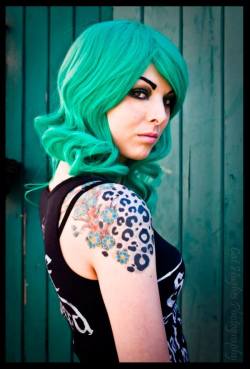 geisha-wigs:  Green eyed monster is in stock and priced at just