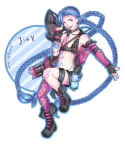 league-of-legends-sexy-girls:  #3 Jinx by SunnyVaiprion 