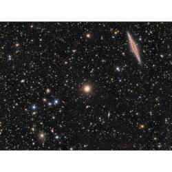 NGC 891 vs Abell 347 #nasa #apod #galaxies #spiralgalaxy #ngc891