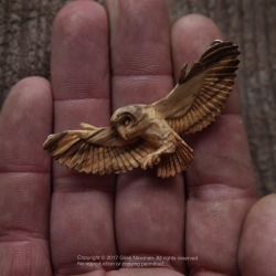 gilesnewman: The finished Barn Owl pendant.  Hand carved by knife