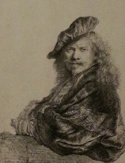 staopenloopweer: Self- Portrait  Rembrandt van Rijn Etching and