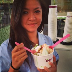 Post maths exam with my nigga @ckrystisk #yogurtland #yum #instafood