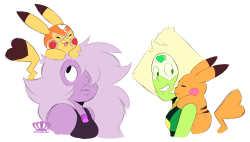 stream doodles, if Amethyst and Peridot played Pokken irl they’d