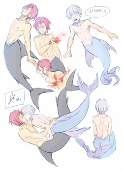 h-imi:  fishy sketches nitori saved rin’s life (i just wanted