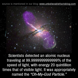 unbelievable-facts:  Scientists detected an atomic nucleus traveling